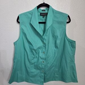 Jones New York Non-Iron Sleeveless Button-Down Top Women's Size 18W